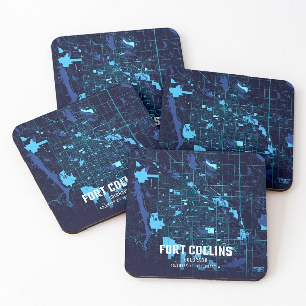 Item preview, Fort Collins Midnight City Map designed and sold by HomeLivingCo.