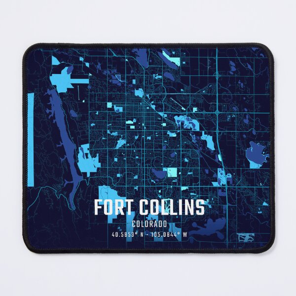 Item preview, Fort Collins Midnight City Map designed and sold by HomeLivingCo.