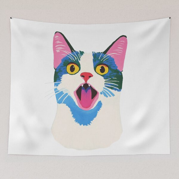 Item preview, Vibrant cat faces abstract portrait designed and sold by olenapetol.