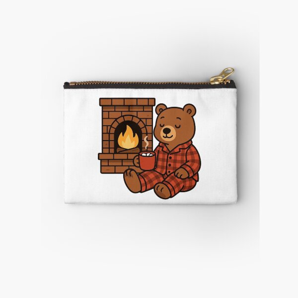 Item preview, Bear in Pajamas by Fireplace – Warm and Cozy Winter Scene designed and sold by Confuzz1ed.