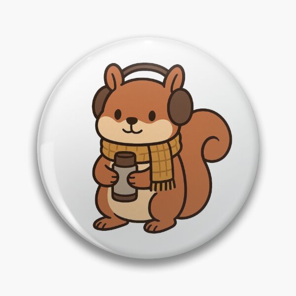 Item preview, Squirrel with Thermos and Scarf – Cute Cozy Winter Animal designed and sold by Confuzz1ed.