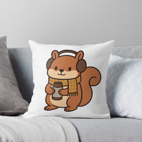 Item preview, Squirrel with Thermos and Scarf – Cute Cozy Winter Animal designed and sold by Confuzz1ed.