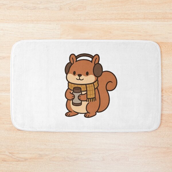 Item preview, Squirrel with Thermos and Scarf – Cute Cozy Winter Animal designed and sold by Confuzz1ed.