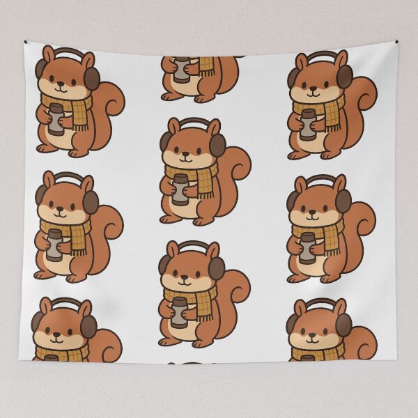 Item preview, Squirrel with Thermos and Scarf – Cute Cozy Winter Animal designed and sold by Confuzz1ed.