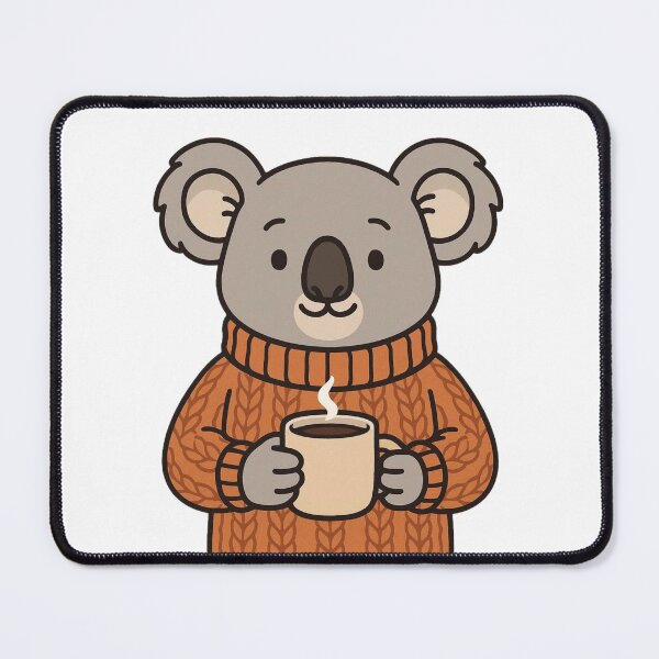 Item preview, Koala in Chunky Knit Sweater Holding Coffee – Cozy Winter Vibes designed and sold by Confuzz1ed.