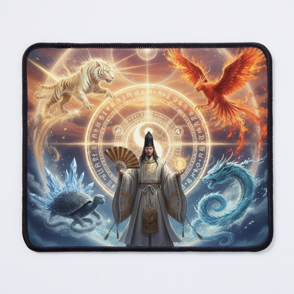 Item preview, 安倍晴明と四神 ― 光の環に立つ者 | Japanese Mythical Art / Abe no Seimei and the Four Gods — The One Who Stands Within the Circle of Light designed and sold by Mori-no-Akari.