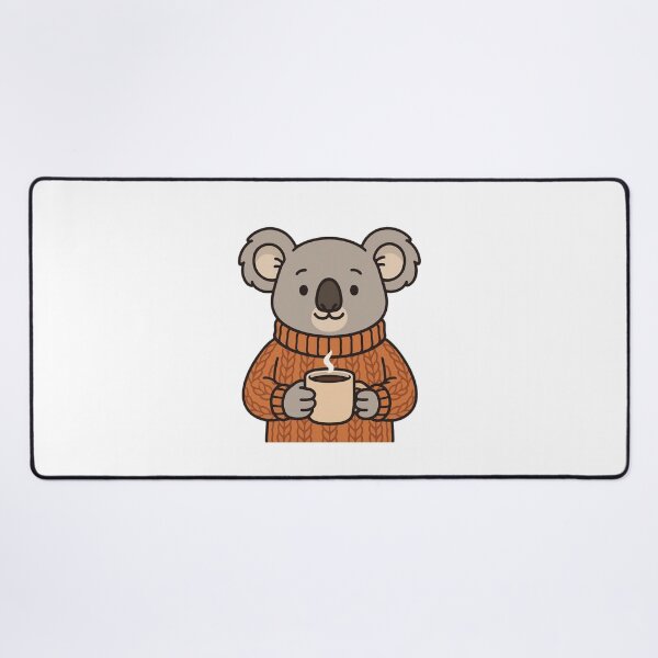 Item preview, Koala in Chunky Knit Sweater Holding Coffee – Cozy Winter Vibes designed and sold by Confuzz1ed.