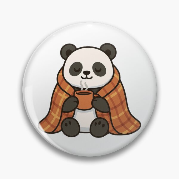Item preview, Panda Wrapped in Blanket with Tea – Peaceful Winter Mood designed and sold by Confuzz1ed.