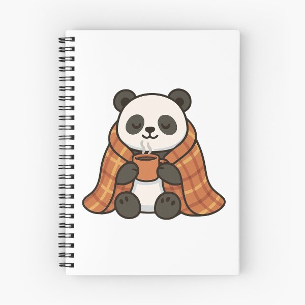 Item preview, Panda Wrapped in Blanket with Tea – Peaceful Winter Mood designed and sold by Confuzz1ed.