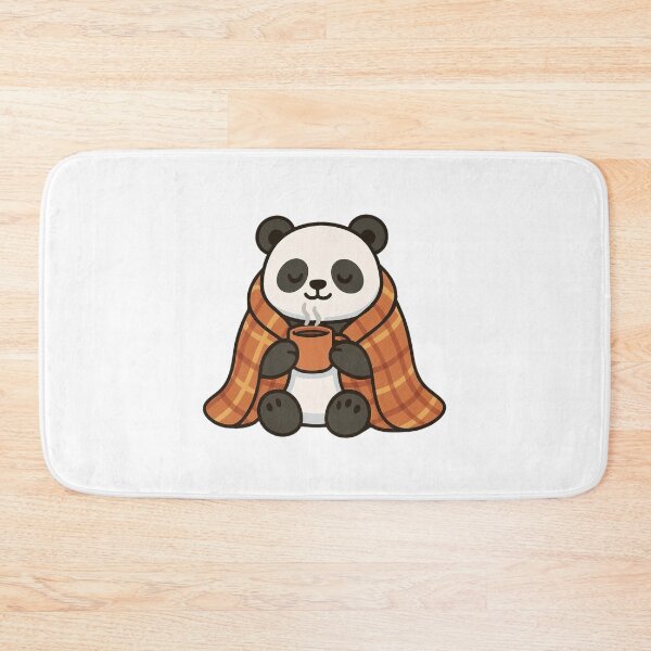 Item preview, Panda Wrapped in Blanket with Tea – Peaceful Winter Mood designed and sold by Confuzz1ed.