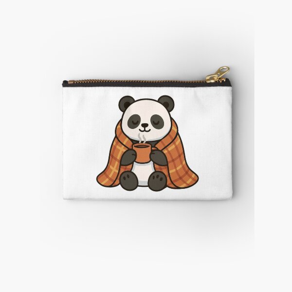Item preview, Panda Wrapped in Blanket with Tea – Peaceful Winter Mood designed and sold by Confuzz1ed.