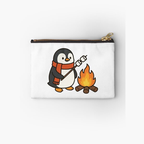 Item preview, Penguin Toasting Marshmallows by Campfire – Cute Winter Scene designed and sold by Confuzz1ed.