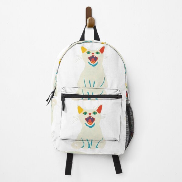 Item preview, Minimalist white cat with colorful ears designed and sold by olenapetol.