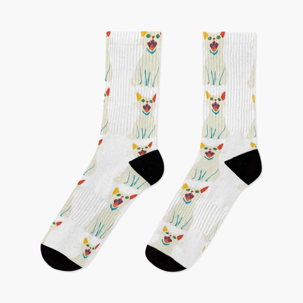 Item preview, Minimalist white cat with colorful ears designed and sold by olenapetol.