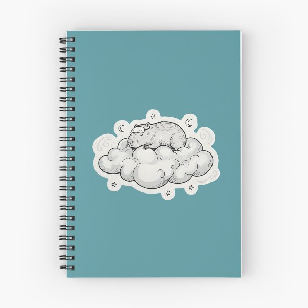 Item preview, Chill Capybara Cloud Napper | Sleepy Animal Dreamer Sticker | Black & White Cozy Wildlife Art designed and sold by SergioMiklos.
