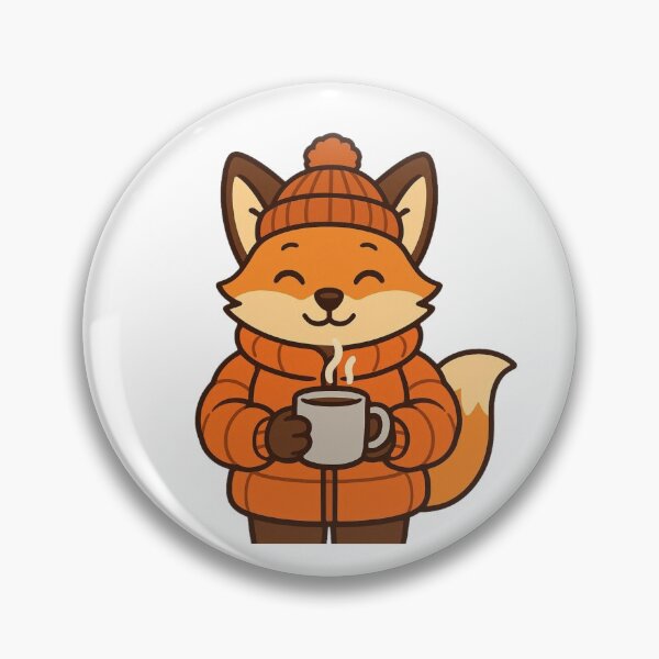 Item preview, Fox in Puffy Winter Coat Holding Hot Cocoa – Cozy Winter Character designed and sold by Confuzz1ed.