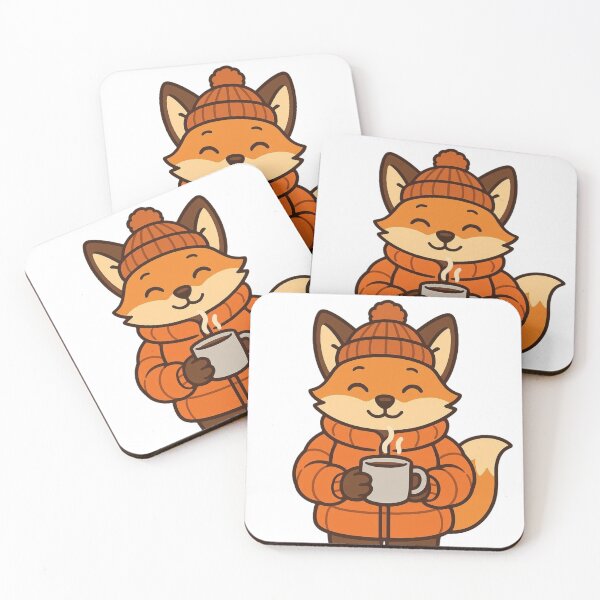 Item preview, Fox in Puffy Winter Coat Holding Hot Cocoa – Cozy Winter Character designed and sold by Confuzz1ed.