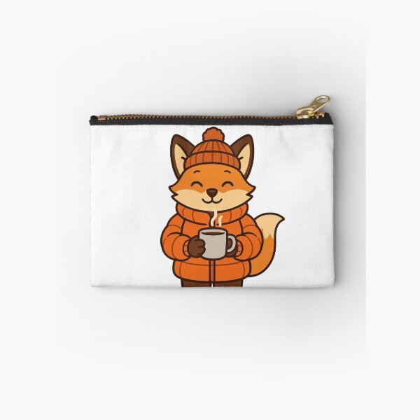 Item preview, Fox in Puffy Winter Coat Holding Hot Cocoa – Cozy Winter Character designed and sold by Confuzz1ed.