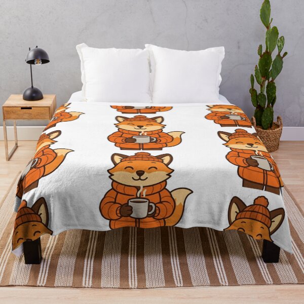 Item preview, Fox in Puffy Winter Coat Holding Hot Cocoa – Cozy Winter Character designed and sold by Confuzz1ed.