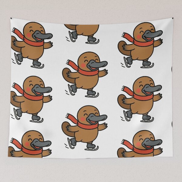 Item preview, Platypus on Ice Skates – Cute Winter Christmas Character designed and sold by Confuzz1ed.