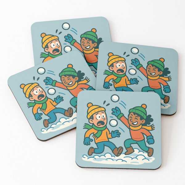 Item preview, Winter Snowball Battle – Fun Snow Day Friends Illustration designed and sold by BROHLine Studio.