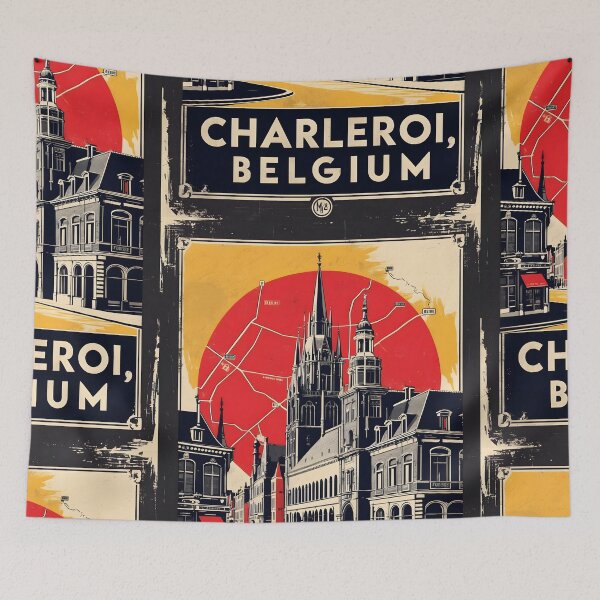 Item preview, Charleroi Belgium 1950s Vintage Travel Tourism designed and sold by TravelersGems.