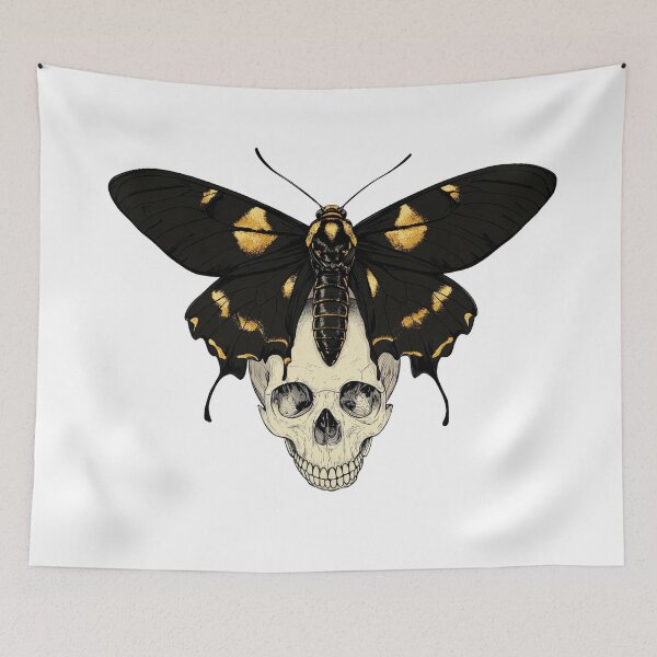 Item preview, Gothic moth skull illustration designed and sold by olenapetol.