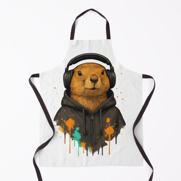 Item preview, Prairie Beats – Prairie Dog with Headphones & Hoodie (Color Splash Street Art) designed and sold by thtCMRAguy.