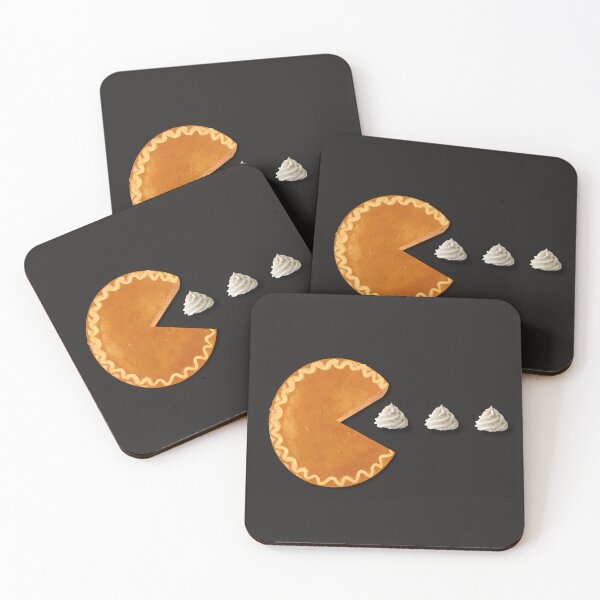 Item preview, Retro 80s Pac-Man Arcade Game Inspired Pumpkin Pie Eating Whipped Cream Ghosts designed and sold by MakersFolly.