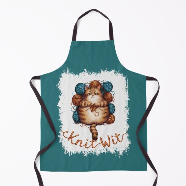 Item preview, “Knit Wit” – Chubby Cat with Tangled Yarn | Cozy Funny Knitting Cat Art | Sofagirl Collection designed and sold by SOFAGIRL COLLECTIONS.