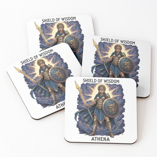 Item preview, Athena Shield of Wisdom Greek Goddess Armor Owl Spear designed and sold by NeonPantheon.