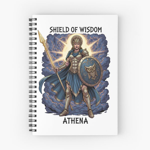 Item preview, Athena Shield of Wisdom Greek Goddess Armor Owl Spear designed and sold by NeonPantheon.