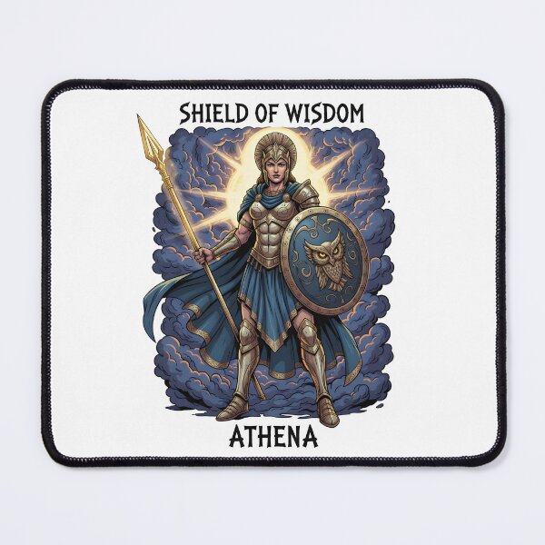 Item preview, Athena Shield of Wisdom Greek Goddess Armor Owl Spear designed and sold by NeonPantheon.