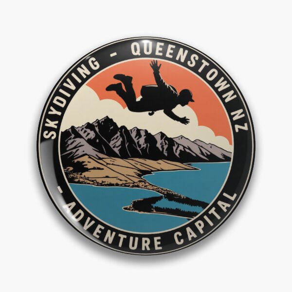 Item preview, Skydiving Queenstown NZ Adventure Badge – Lake Wakatipu & The Remarkables Travel Design designed and sold by Timeless Design.