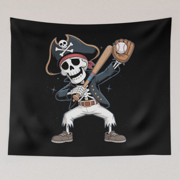 Item preview, Dabbing Skeleton Pirate Baseball  designed and sold by Veroniadic.