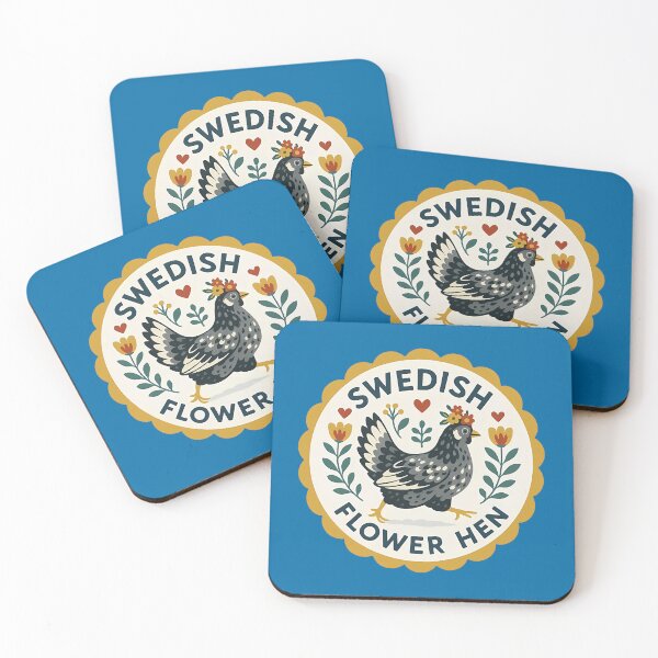 Item preview, Swedish Flower Hen – Nordic Heritage Chicken Breed Tribute – Scandinavian Folk Art by heidiannemorris © designed and sold by FOLK ART FUSION by heidiannemorris.