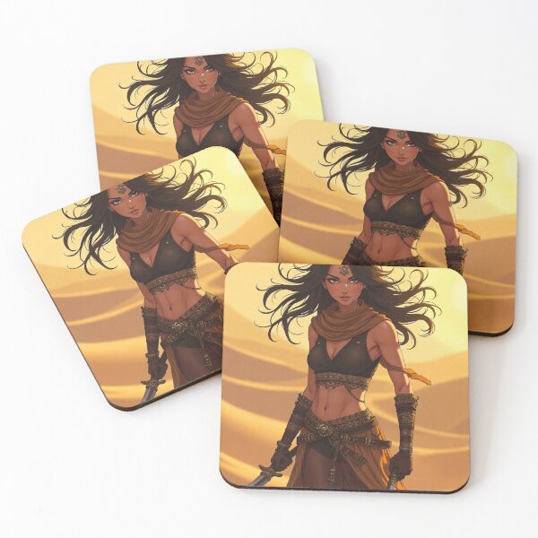 Item preview, Desert Anime Girl Henna Warrior Mystical Sand Queen designed and sold by Creativity Meets Healing.