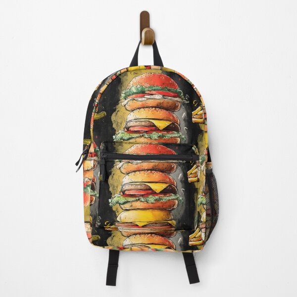 Item preview, Dive into a Colorful Stack of Cheeseburgers with Lettuce, Cheese, Juicy Patties, and Artistic Flair designed and sold by OlfactoART Studio.