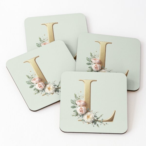 Item preview, Floral Gold Letter L Monogram – Coquette Christian Wall Art, Elegant Blush Rose Initial Print, Faith-Inspired Feminine Gift designed and sold by AmenAlways.