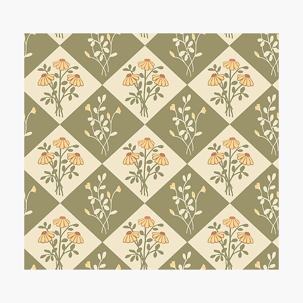 Item preview, Gentle Floral Pattern in Green and Yellow – Nature-Inspired Aesthetic designed and sold by Naine  M..