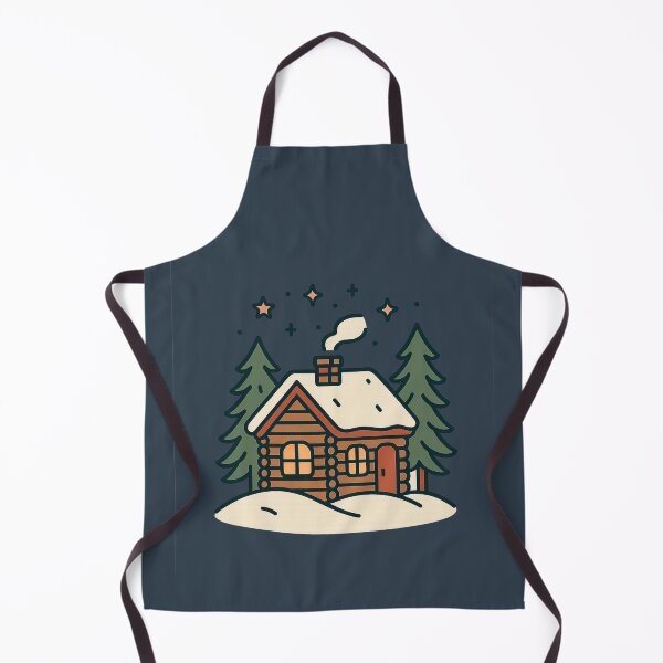 Item preview, Winter Log Cabin Illustration – Cozy Snowy Forest Night Scene designed and sold by BROHLine Studio.