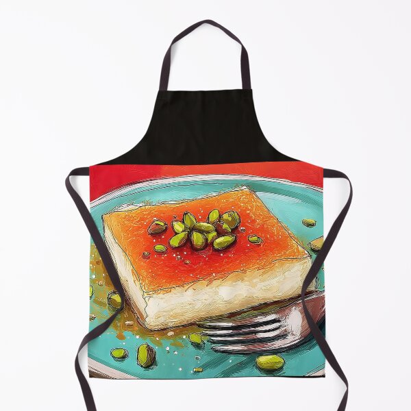Item preview, Savor a Golden Middle Eastern Kunafa with Pistachios on a Vibrant Blue Plate with Silver Fork designed and sold by OlfactoART Studio.