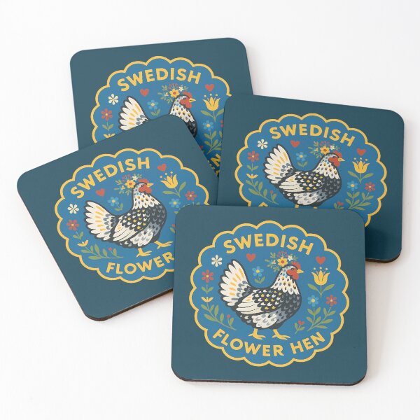 Item preview, Swedish Flower Hen – Nordic Heritage Chicken Breed Tribute – Scandinavian Folk Art by heidiannemorris © designed and sold by FOLK ART FUSION by heidiannemorris.