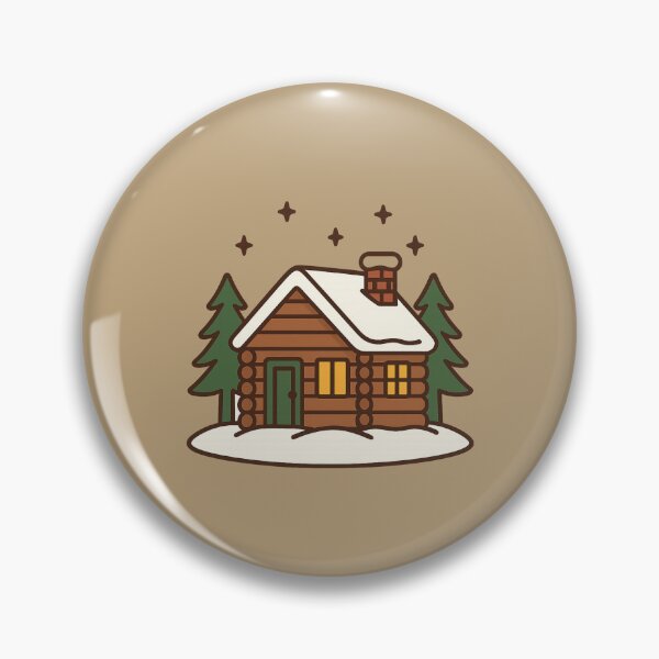 Item preview, Winter Log Cabin Illustration – Cozy Snowy Forest Night Scene designed and sold by BROHLine Studio.