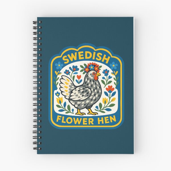 Item preview, Swedish Flower Hen – Nordic Heritage Chicken Breed Tribute – Scandinavian Folk Art by heidiannemorris © designed and sold by FOLK ART FUSION.