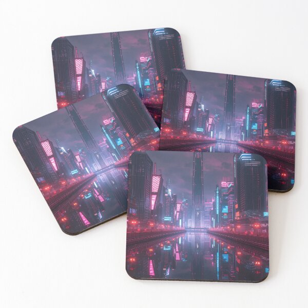 Item preview, A futuristic cityscape portrait poster, decoration gift designed and sold by Graphicista.