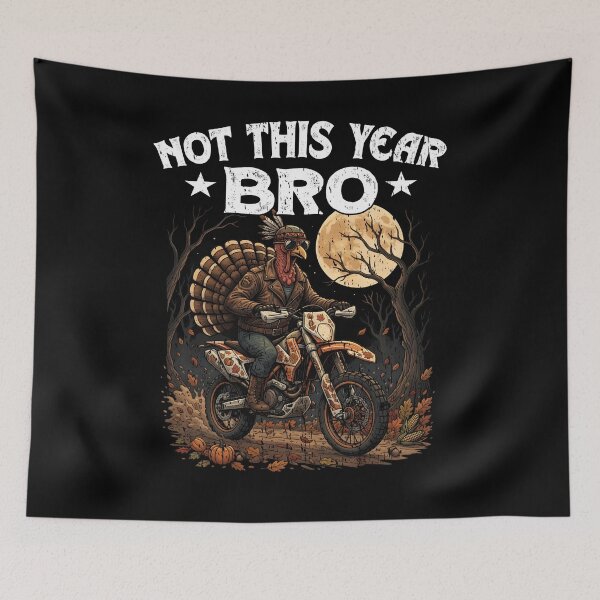 Item preview, NOT THIS YEAR BRO Turkey escaping Thanksgiving with his Dual Sport motorcycle motorcycle riders Happy Thanksgiving  designed and sold by Jt41.