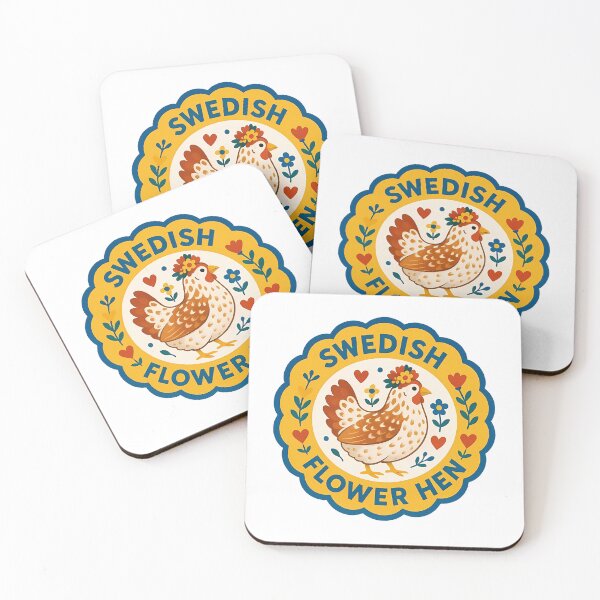 Item preview, Swedish Flower Hen – Nordic Heritage Chicken Breed Tribute – Scandinavian Folk Art by heidiannemorris © designed and sold by FOLK ART FUSION by heidiannemorris.