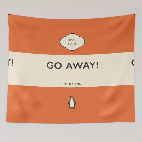 Item preview, Go Away, I'm Reading Penguin Book Cover designed and sold by iconikit.