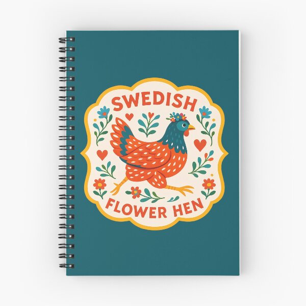 Item preview, Swedish Flower Hen – Nordic Heritage Chicken Breed Tribute – Scandinavian Folk Art by heidiannemorris © designed and sold by FOLK ART FUSION.